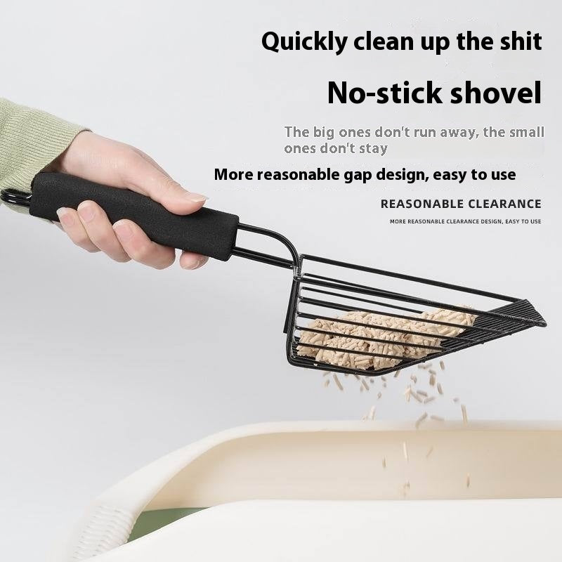 Heavy-Duty Metal Cat Litter Scoop – Alloy Litter Sifter with Comfort Grip Handle