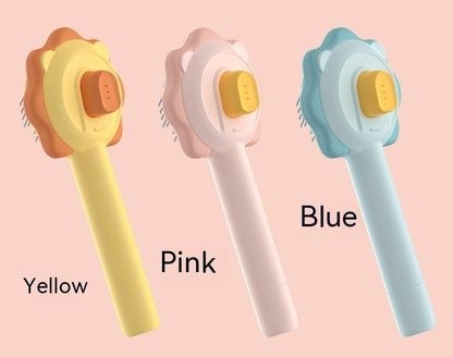 Self-Cleaning Pet Hair Remover Comb – Stainless Steel Grooming Brush with One-Press Fur Release