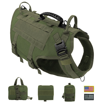 Full Tactical Dog Gear Set – Military Vest with MOLLE Backpacks, Rope Lead & Patch Set for Malinois, Shepherds & Working Breeds (3-Pack System)