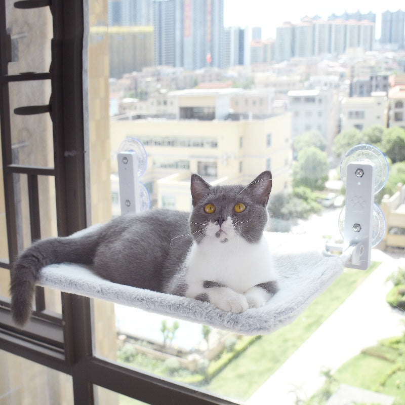 Cat Window Hammock – Strong Suction Cup Mounted Window Bed for Cats (Sunbathing Lounge, Plush & Mesh Options)
