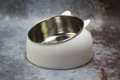 Ergonomic 15° Tilted Cat Bowl — Anti-Vomit, Joint-Friendly, and Made with Food-Grade Stainless Steel
