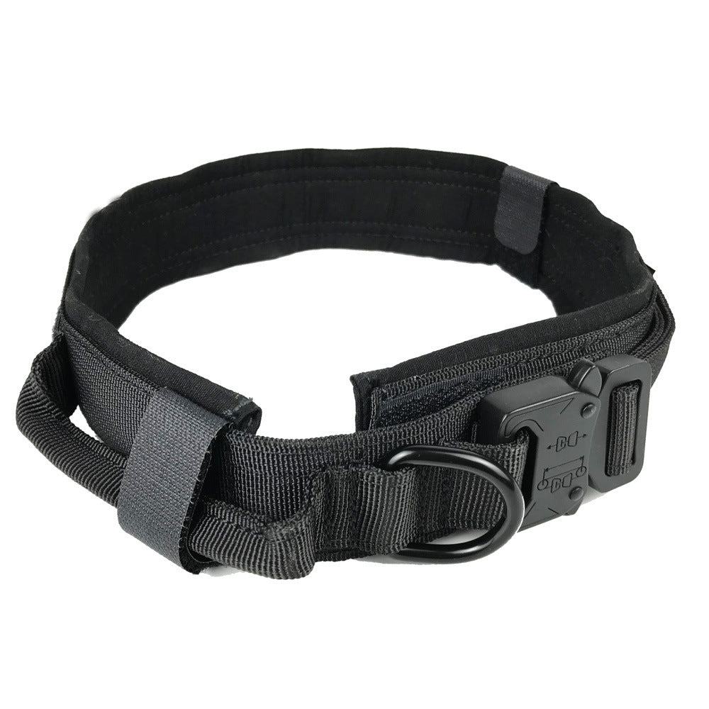 Heavy-Duty Adjustable Tactical Dog Collar – 1000D Nylon, Soft-Padded Interior, Velcro Closure & Metal Quick-Release Buckle (M/L/XL, Multiple Colors)
