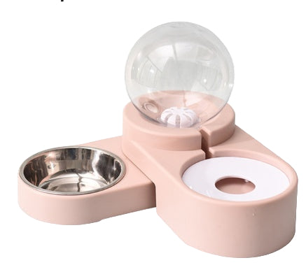 Ball-Type Automatic Water Refill Bowl — Stainless Steel Feeding Dish with Self-Filling Water System