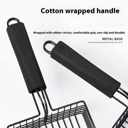 Heavy-Duty Metal Cat Litter Scoop – Alloy Litter Sifter with Comfort Grip Handle