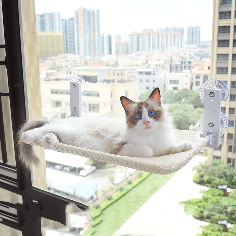 Cat Window Hammock – Strong Suction Cup Mounted Window Bed for Cats (Sunbathing Lounge, Plush & Mesh Options)