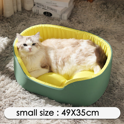 Washable Pet Kennel Bed – All-Season Warm Nest for Cats & Dogs (Deep Sleep Design)