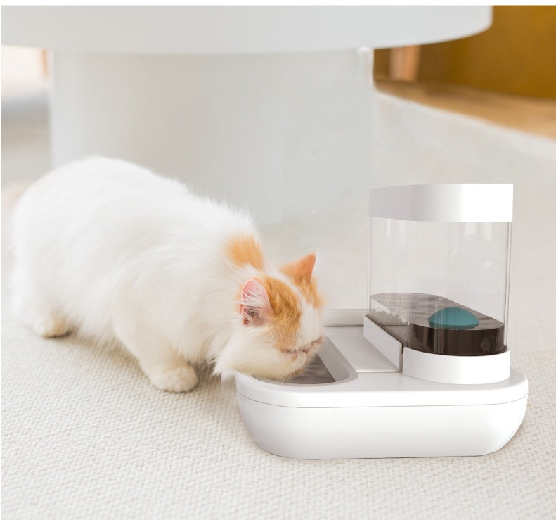 Automatic Pet Feeder & Water Fountain — 1.5L Gravity-Fed System for Fresh, Clean Hydration & Daily Feeding (Dual Bowl Design)