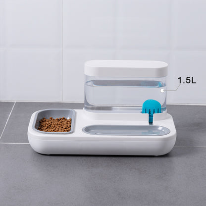 Automatic Pet Feeder & Water Fountain — 1.5L Gravity-Fed System for Fresh, Clean Hydration & Daily Feeding (Dual Bowl Design)