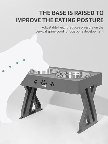 Adjustable Elevated Double Bowl Feeder — Ergonomic, Foldable & Anti-Slip Feeding Station for Dogs of All Sizes