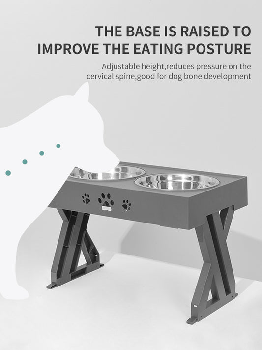 Adjustable Elevated Double Bowl Feeder — Ergonomic, Foldable & Anti-Slip Feeding Station for Dogs of All Sizes