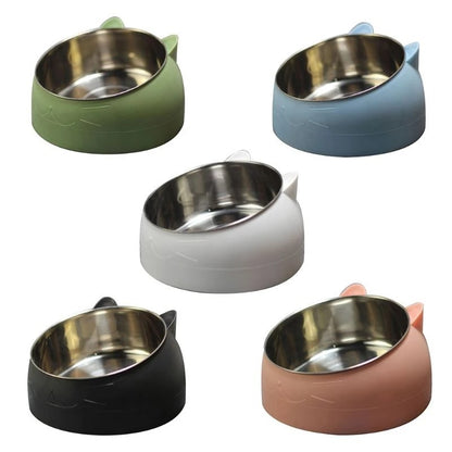 Ergonomic 15° Tilted Cat Bowl — Anti-Vomit, Joint-Friendly, and Made with Food-Grade Stainless Steel
