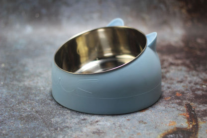 Ergonomic 15° Tilted Cat Bowl — Anti-Vomit, Joint-Friendly, and Made with Food-Grade Stainless Steel