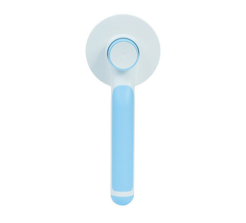 135° Stainless Steel Pet Grooming Comb – Round Handle Detangling Brush with Self-Cleaning Feature