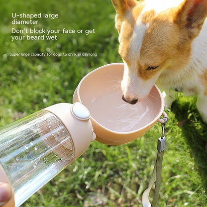 2-in-1 Portable Dog Water Bottle & Food Dispenser — Leakproof Travel Pet Feeder for Hiking, Walking & Outdoor Adventures