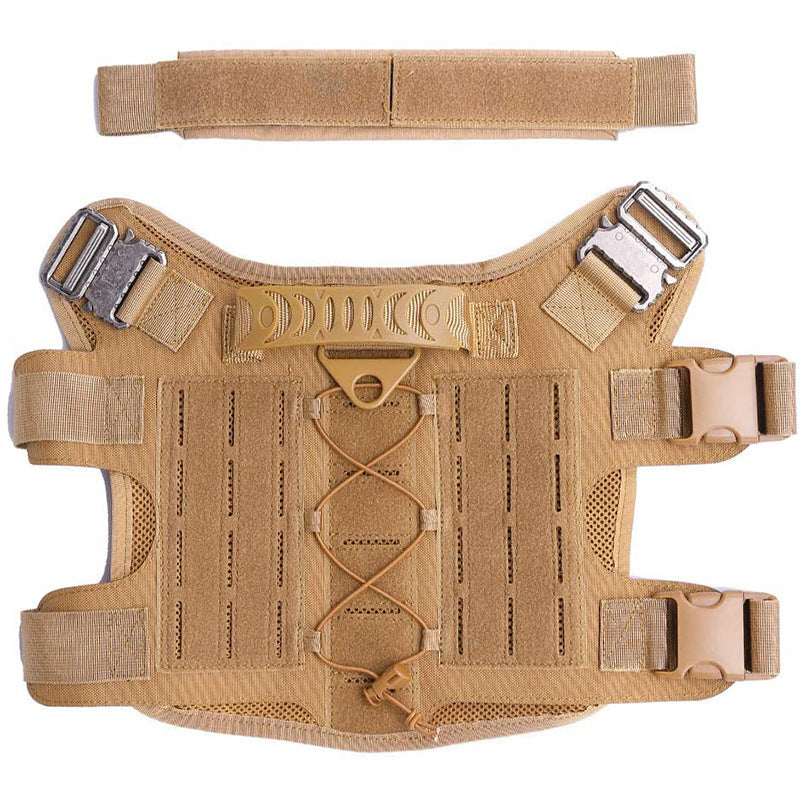 Heavy-Duty Tactical Dog Vest – Combat-Grade No-Pull Harness with MOLLE Attachments, Metal Buckles & Utility Handle (M/L Sizes)