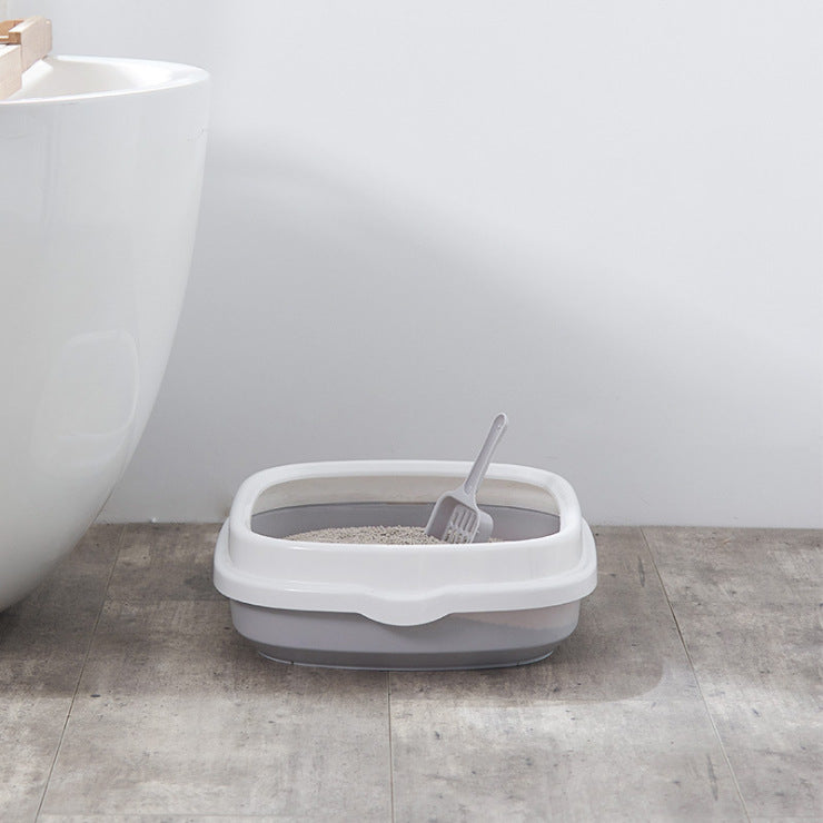 Semi-Enclosed Deodorant Cat Litter Box – Low-Splash Design for Easy Training & Odor Control