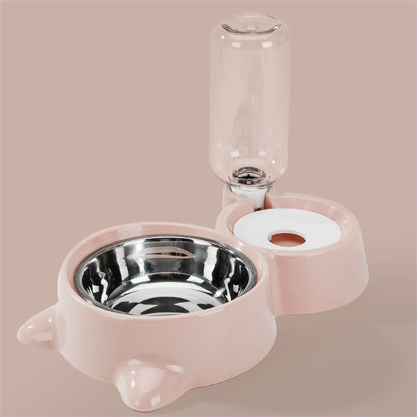 Ball-Type Automatic Water Refill Bowl — Stainless Steel Feeding Dish with Self-Filling Water System