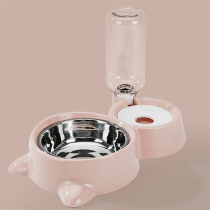 Ball-Type Automatic Water Refill Bowl — Stainless Steel Feeding Dish with Self-Filling Water System