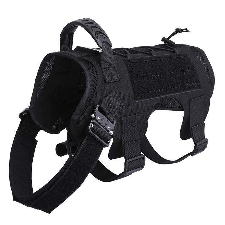 Heavy-Duty Tactical Dog Vest – Combat-Grade No-Pull Harness with MOLLE Attachments, Metal Buckles & Utility Handle (M/L Sizes)
