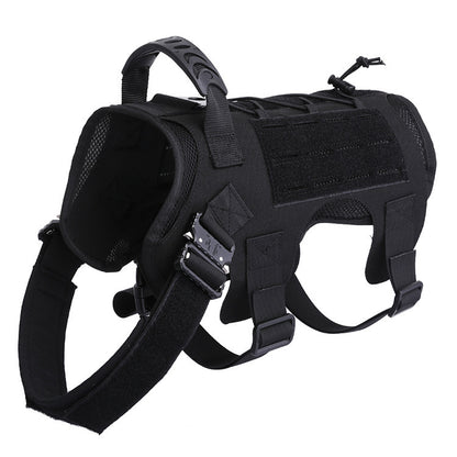 Heavy-Duty Tactical Dog Vest – Combat-Grade No-Pull Harness with MOLLE Attachments, Metal Buckles & Utility Handle (M/L Sizes)
