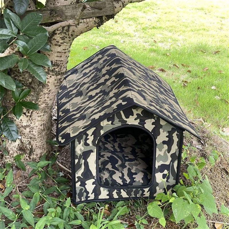 Outdoor Waterproof Dog & Cat House – All-Weather Shelter with Optional Door Curtain