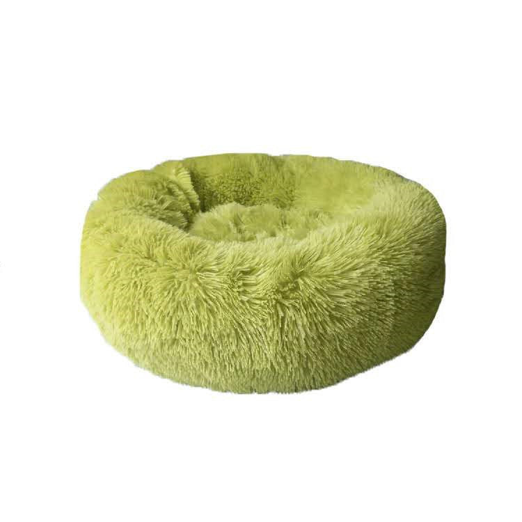 Long-Hair Plush Calming Bed for Cats & Dogs – Ultra-Warm Donut Nest (Anti-Slip, Washable)