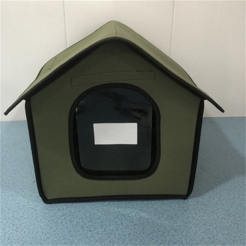 Outdoor Waterproof Dog & Cat House – All-Weather Shelter with Optional Door Curtain