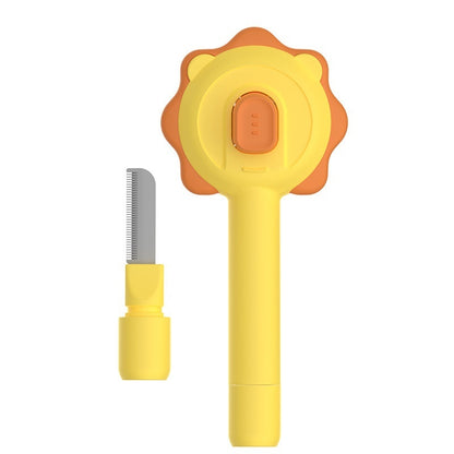 Self-Cleaning Pet Hair Remover Comb – Stainless Steel Grooming Brush with One-Press Fur Release