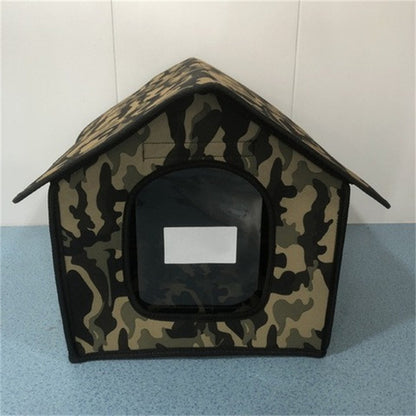 Outdoor Waterproof Dog & Cat House – All-Weather Shelter with Optional Door Curtain