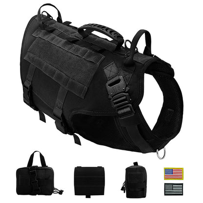 Full Tactical Dog Gear Set – Military Vest with MOLLE Backpacks, Rope Lead & Patch Set for Malinois, Shepherds & Working Breeds (3-Pack System)