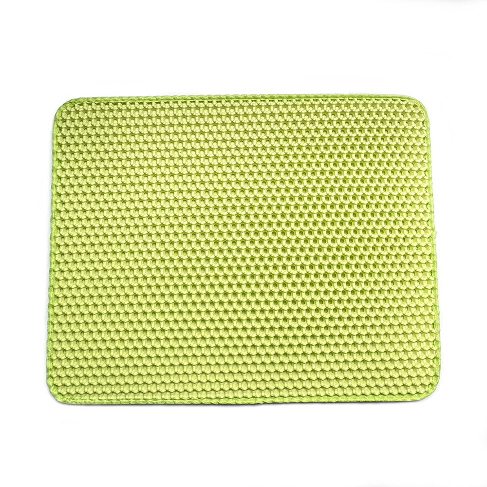 Anti-Splash Double-Layer Cat Litter Mat – EVA Honeycomb Trap Design for Mess-Free Floors