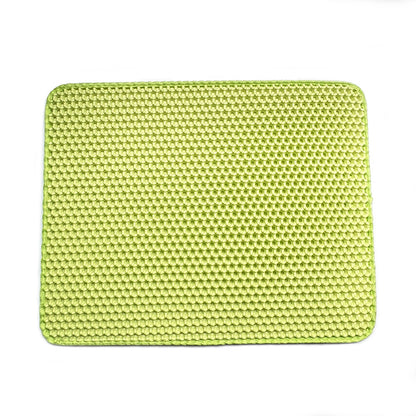 Anti-Splash Double-Layer Cat Litter Mat – EVA Honeycomb Trap Design for Mess-Free Floors
