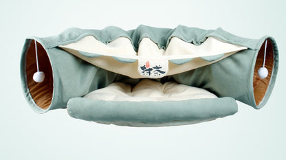 Interactive Cat Tunnel – Foldable Multi-Path Play Tunnel for Cats, Kittens & Small Pets (Indoor Exercise & Rest Mat Included)