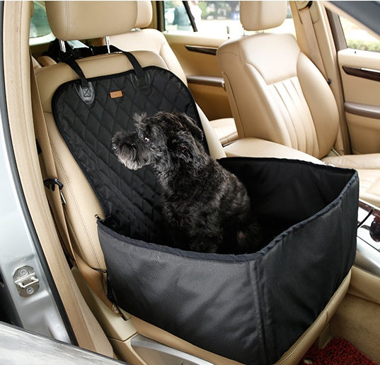 2-in-1 Waterproof Dog Car Seat & Booster Bed – Non-Slip Car Seat Protector for Small & Medium Pets (Front/Back Seat, All Cars & SUVs)