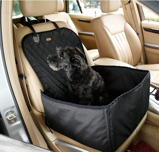 2-in-1 Waterproof Dog Car Seat & Booster Bed – Non-Slip Car Seat Protector for Small & Medium Pets (Front/Back Seat, All Cars & SUVs)