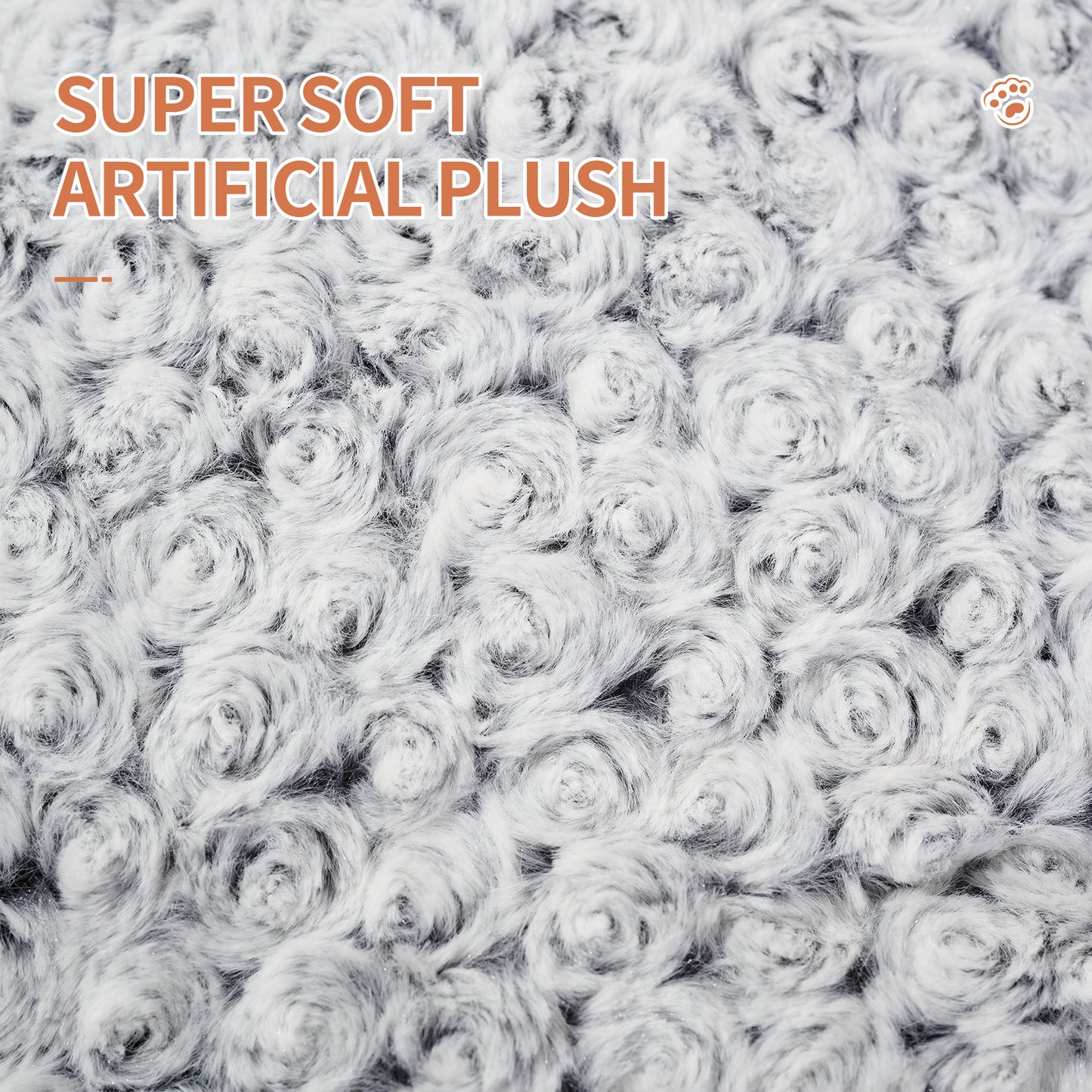 Swirl Rose Plush Calming Pet Bed – Luxury Sofa-Style Dog & Cat Bed with Removable Cushion (Machine-Washable)