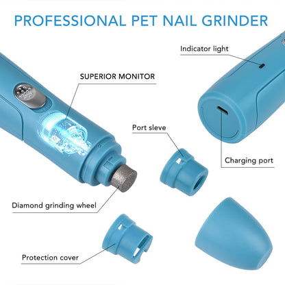 Rechargeable Pet Nail Polisher – Safe Claw & Paw Grooming Tool
