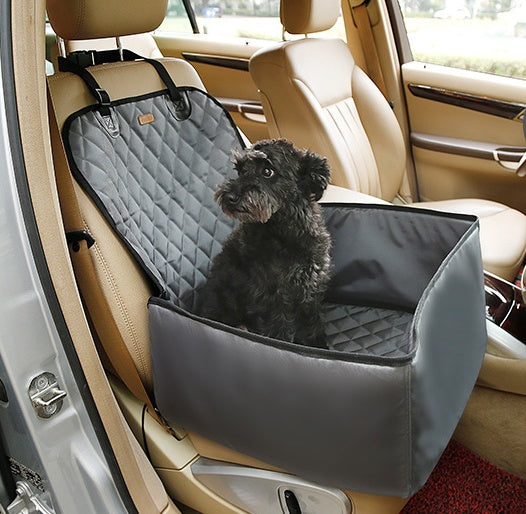 2-in-1 Waterproof Dog Car Seat & Booster Bed – Non-Slip Car Seat Protector for Small & Medium Pets (Front/Back Seat, All Cars & SUVs)