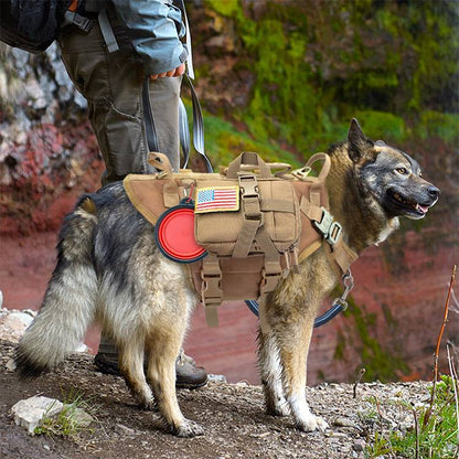 Full Tactical Dog Gear Set – Military Vest with MOLLE Backpacks, Rope Lead & Patch Set for Malinois, Shepherds & Working Breeds (3-Pack System)