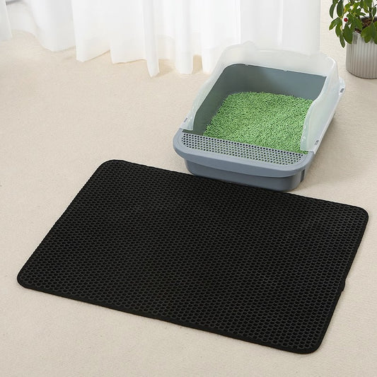 Anti-Splash Double-Layer Cat Litter Mat – EVA Honeycomb Trap Design for Mess-Free Floors