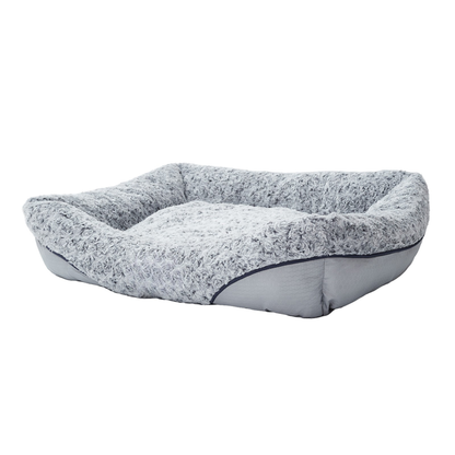 Swirl Rose Plush Calming Pet Bed – Luxury Sofa-Style Dog & Cat Bed with Removable Cushion (Machine-Washable)