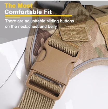 Reflective Tactical Dog Harness — No-Pull, Breakaway-Safe, Heavy-Duty Control