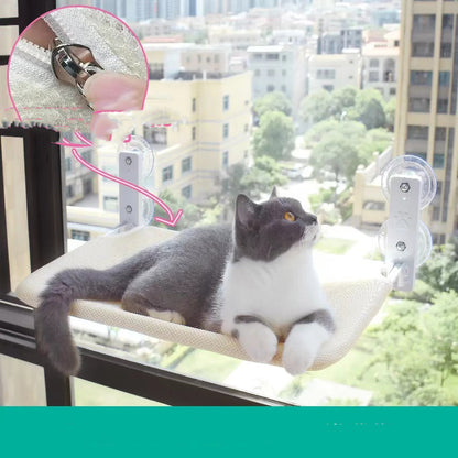 Cat Window Hammock – Strong Suction Cup Mounted Window Bed for Cats (Sunbathing Lounge, Plush & Mesh Options)