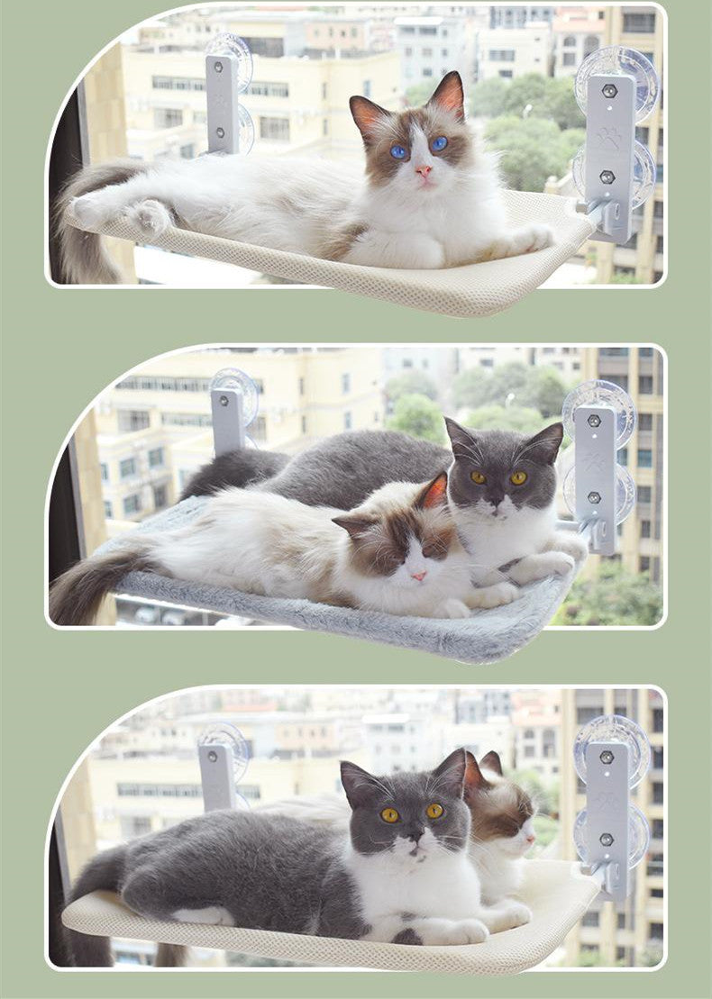Cat Window Hammock – Strong Suction Cup Mounted Window Bed for Cats (Sunbathing Lounge, Plush & Mesh Options)