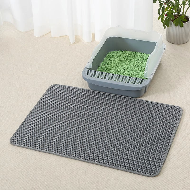 Anti-Splash Double-Layer Cat Litter Mat – EVA Honeycomb Trap Design for Mess-Free Floors