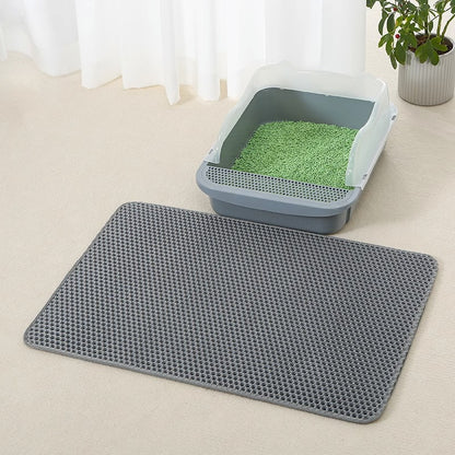 Anti-Splash Double-Layer Cat Litter Mat – EVA Honeycomb Trap Design for Mess-Free Floors