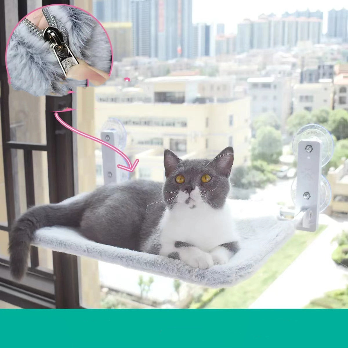 Cat Window Hammock – Strong Suction Cup Mounted Window Bed for Cats (Sunbathing Lounge, Plush & Mesh Options)