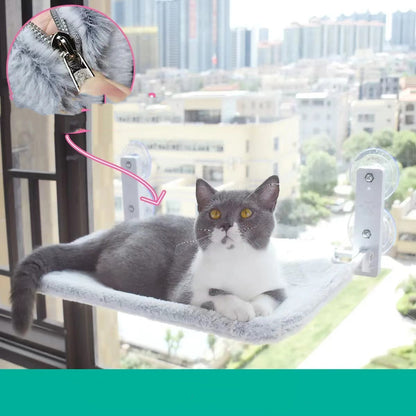 Cat Window Hammock – Strong Suction Cup Mounted Window Bed for Cats (Sunbathing Lounge, Plush & Mesh Options)