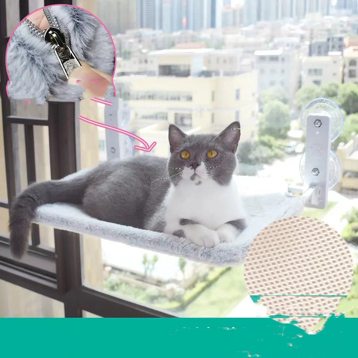 Cat Window Hammock – Strong Suction Cup Mounted Window Bed for Cats (Sunbathing Lounge, Plush & Mesh Options)