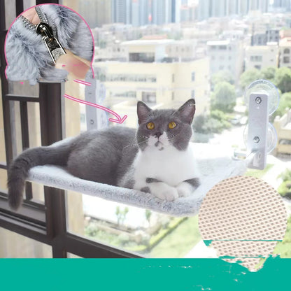 Cat Window Hammock – Strong Suction Cup Mounted Window Bed for Cats (Sunbathing Lounge, Plush & Mesh Options)